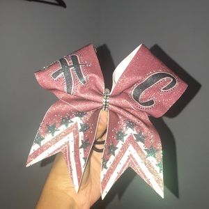 Maroon white and black cheer bow